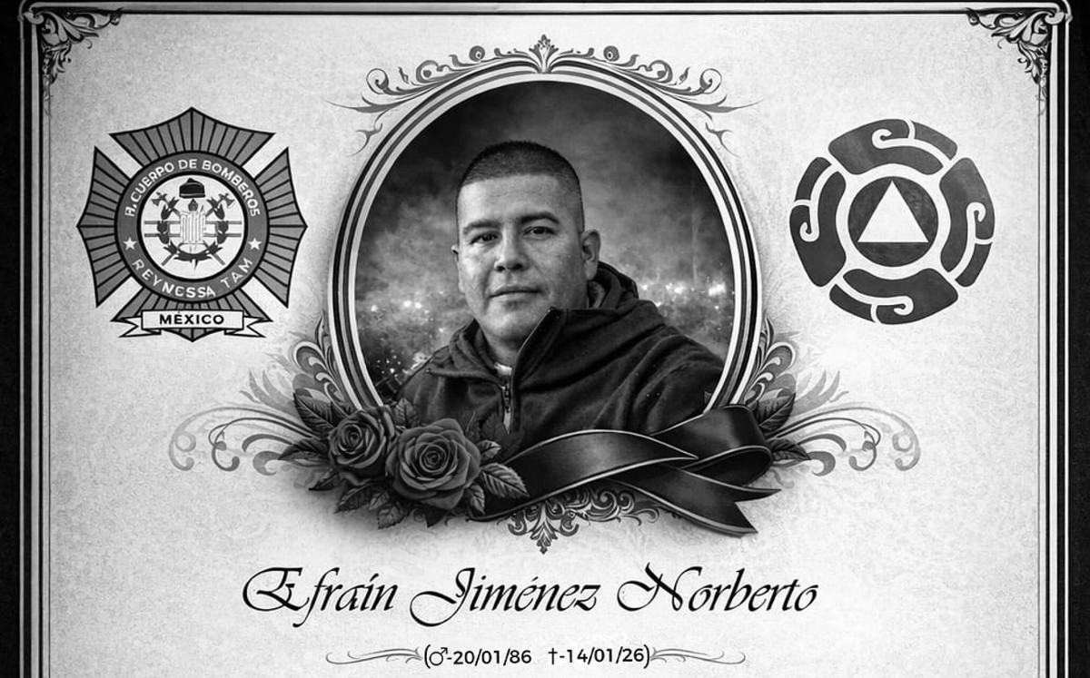 Muere elemento de Bomberos de Reynosa, Efraín Jiménez Norberto.