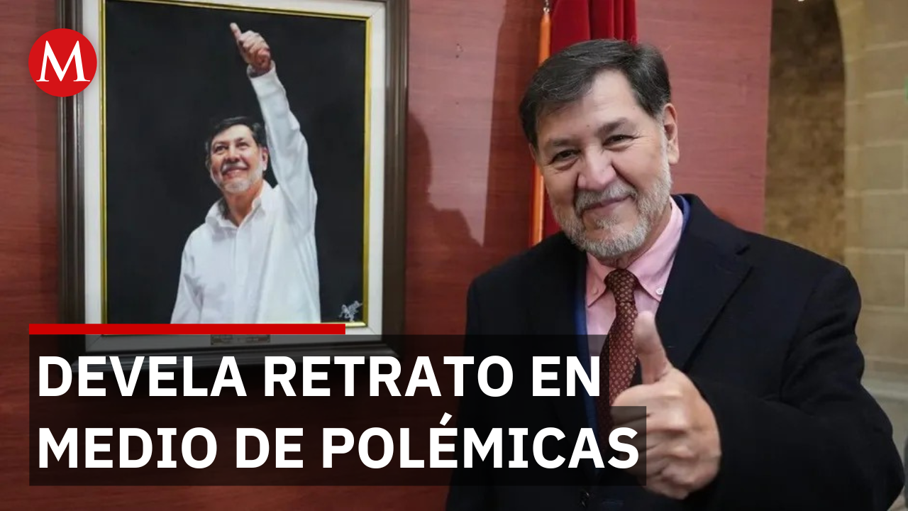 Noroña devela su retrato oficial en el Senado en medio de polémica