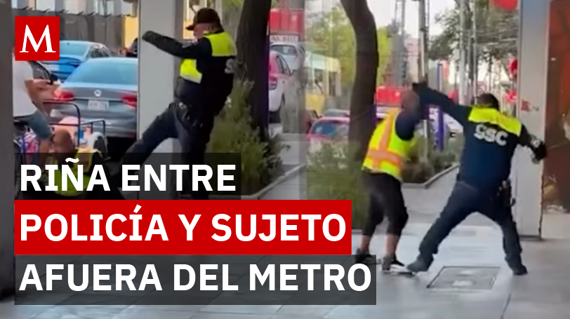 Policía protagoniza riña con hombre fuera del Metro San Antonio Abad: esto fue lo que sucedió