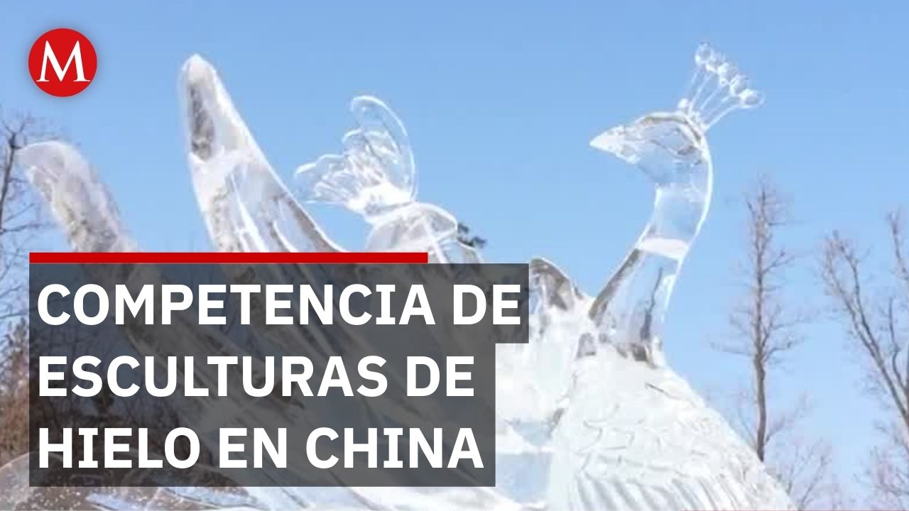 Celebran la competencia internacional de esculturas de hielo en Changchun, China