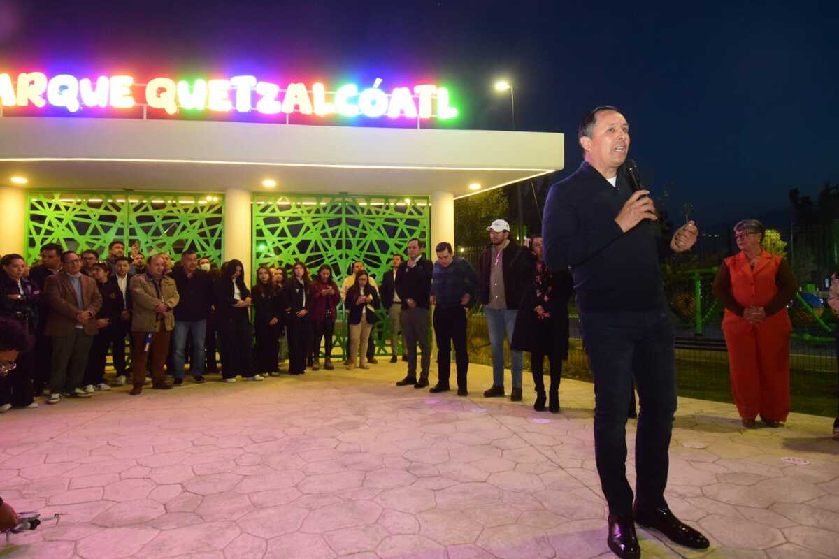 Cristhian Martínez Reséndiz, inauguró el Parque Quetzalcóatl. (Francisco Villeda)
