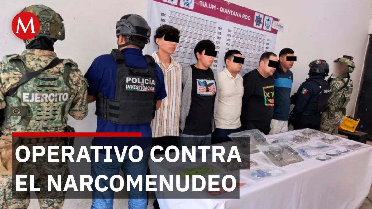 Fueron detenidas seis personas en Tulum por narcomenudeo; aseguran drogas y armas