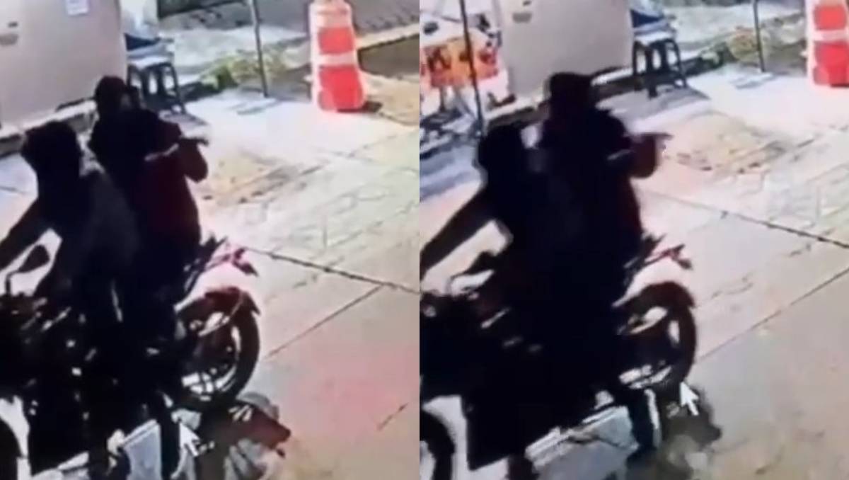 En el vídeo se observa como llegan dos personas abordo de una motocicleta. Especial