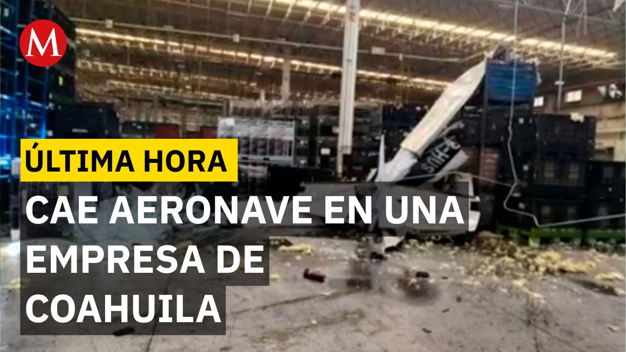 Se desploma aeronave dentro de una empresa en Ramos Arizpe, Coahuila