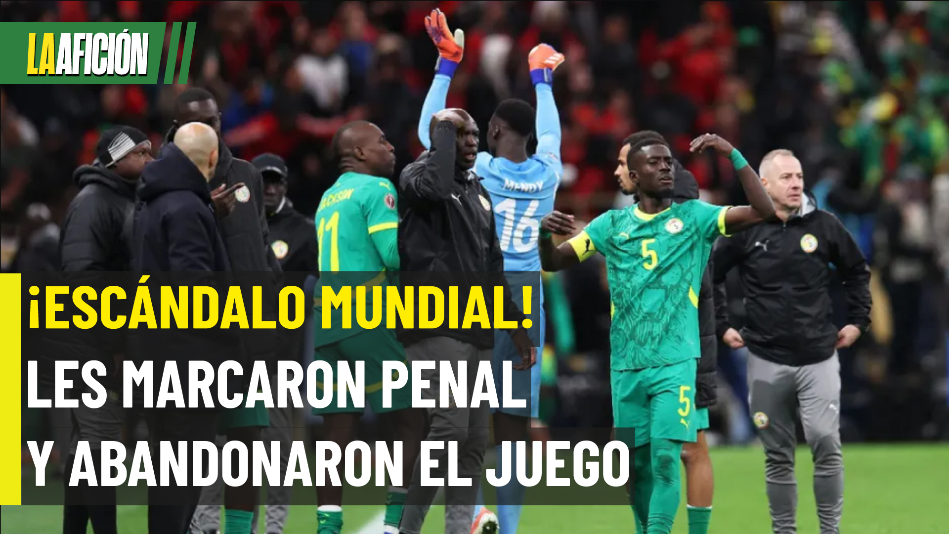 ¡Escándalo! Jugadores de Senegal abandonan el campo por polémica arbitral en la final Copa Africana de Naciones