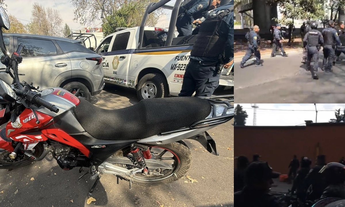 Los policías pidieron los documentos de las motocicletas a los conductores, quienes no los portaban. (SSC CdMx)