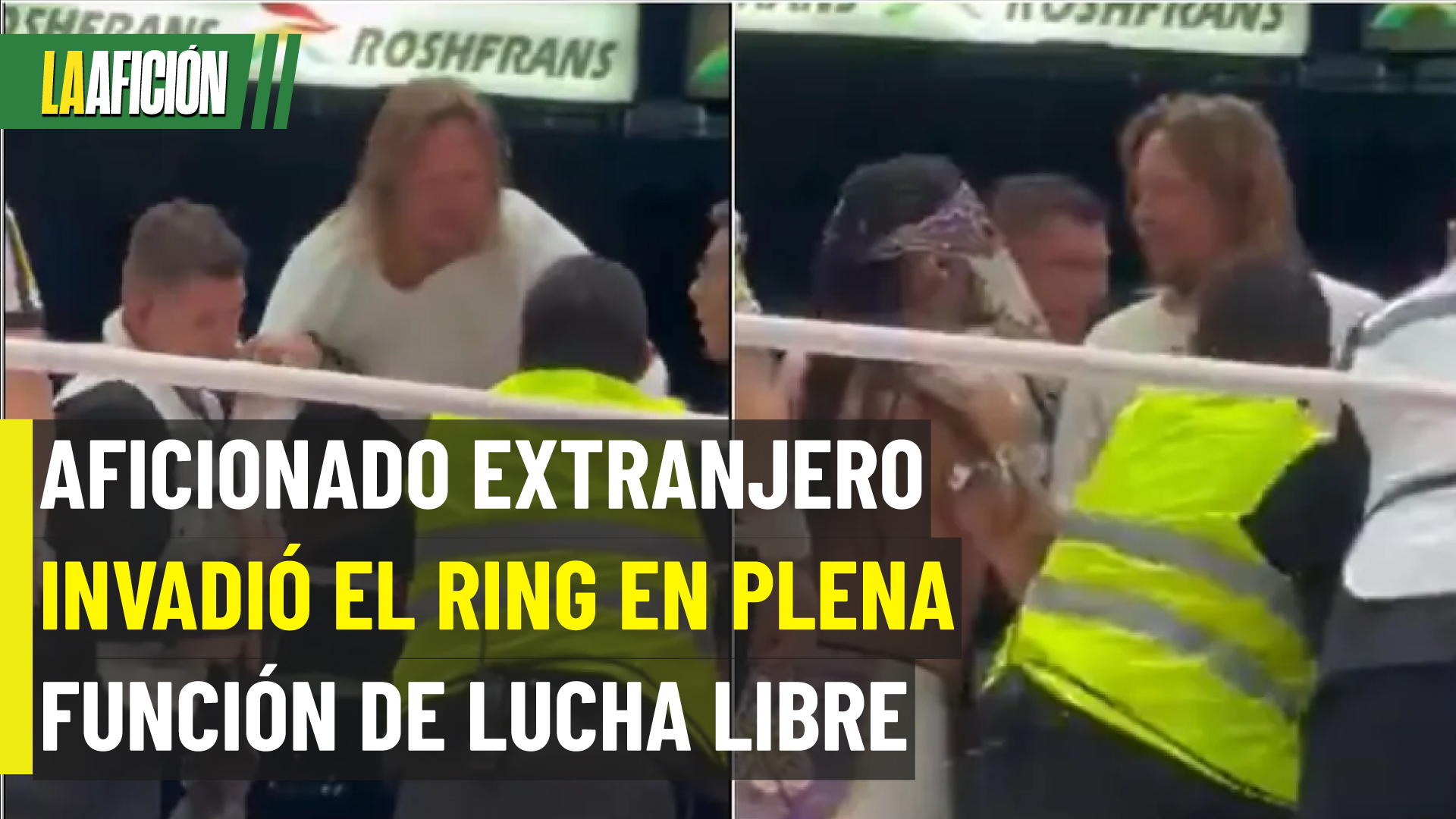 Aficionado se sube al ring e intenta lanzarse desde la tercera cuerda en la Arena México