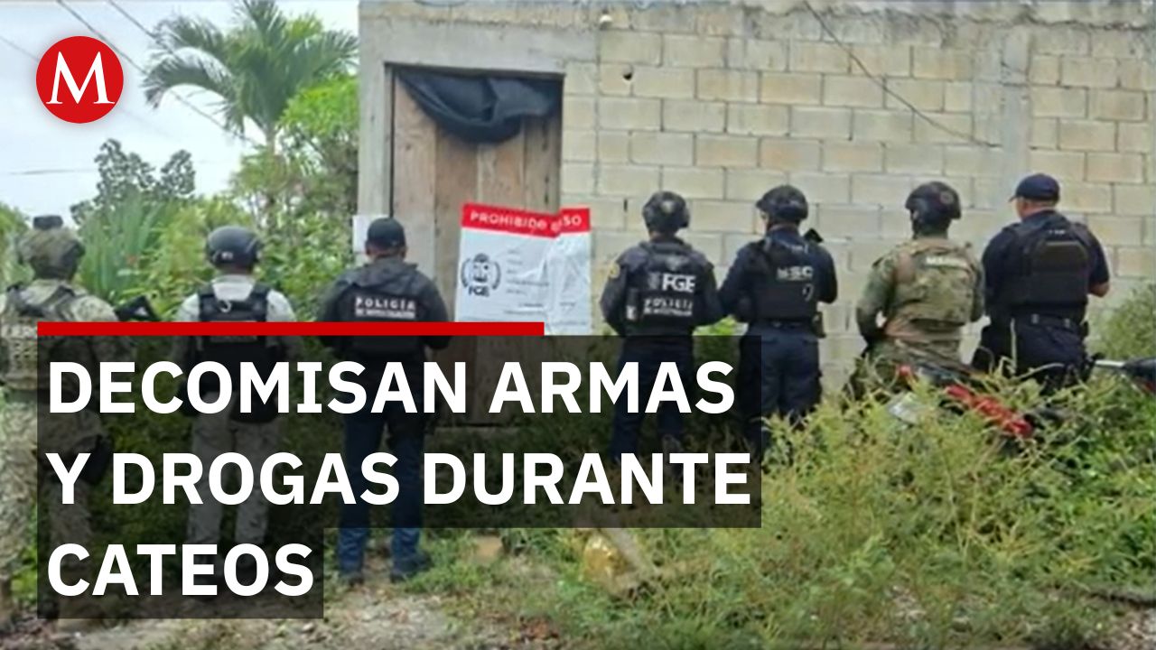 Autoridades realizan cinco cateos y aseguran drogas y armas en Quintana Roo