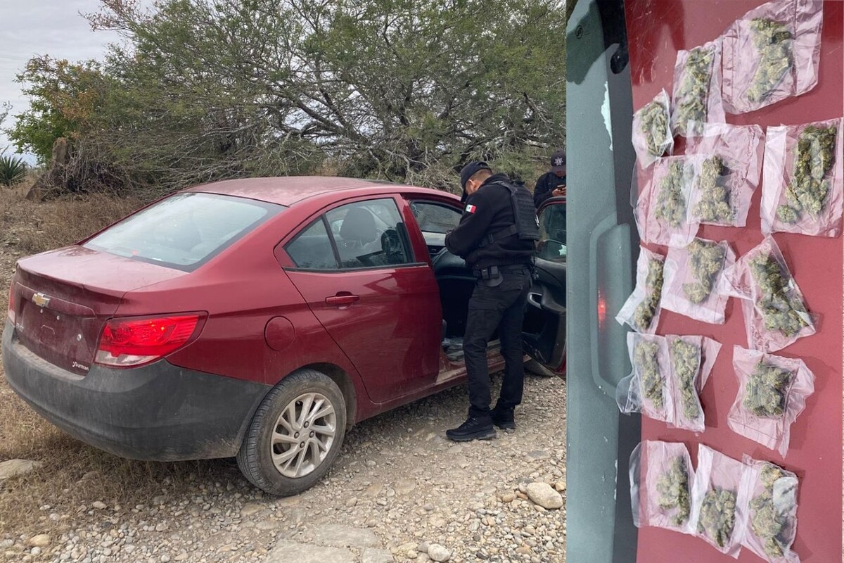 Carro abandonado en González, Tamaulipas con reporte de robo en NL