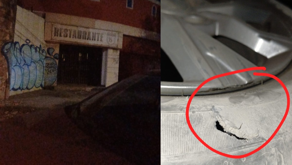 Los delincuentes dejan piedras en el pavimento para provocar la ponchadura de llantas. Foto: Especial