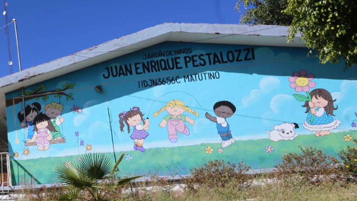 Fachada del  preescolar Juan Enrique Pestalozzi, ubicado en León, Guanajuato | Foto: Dany Béjar