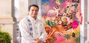 Artista oaxaqueño triunfo con su pintura representativa de la Guelaguetza 2026,  recibirá reconocimiento  apoyo económico.