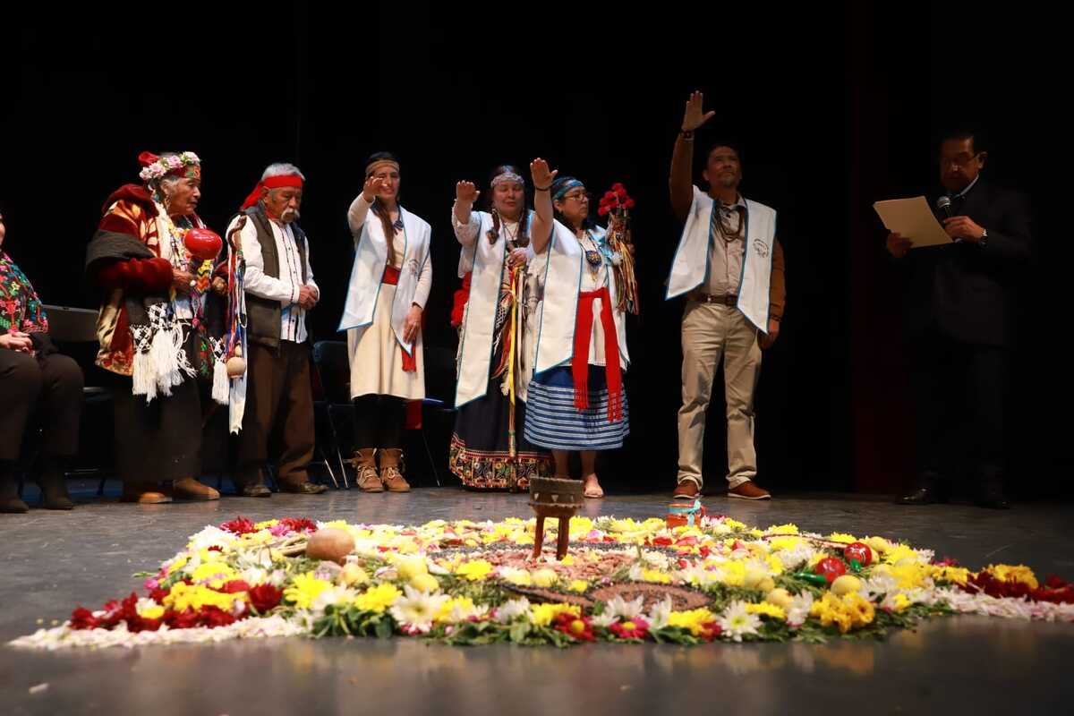 Integrantes del Consejo Universal desde la Sabiduría Ancestral rindieron protesta en Pachuca. (Jorge Sánchez)