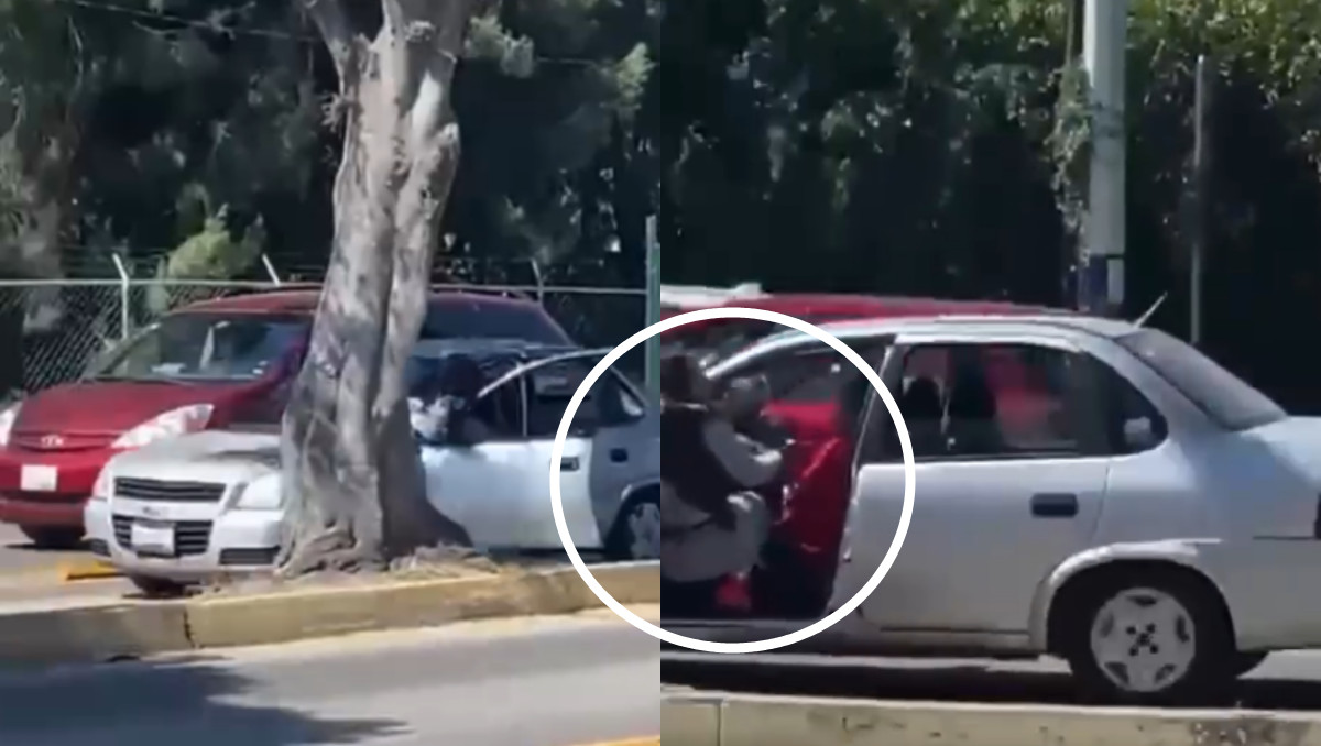 La mujer recorrió varios metros en el auto en movimiento para evitar un asalto en bulevar Valsequillo | Especial
