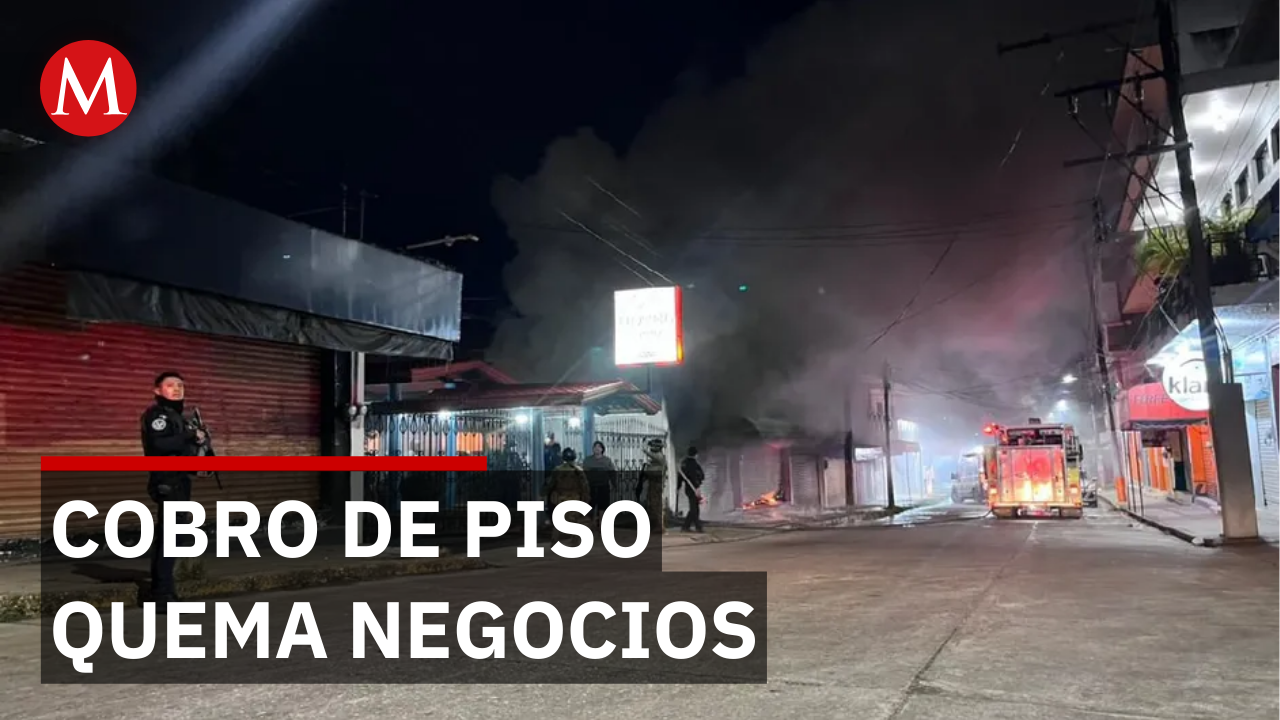 Incendian dos negocios en Acayucan por presunto cobro de piso
