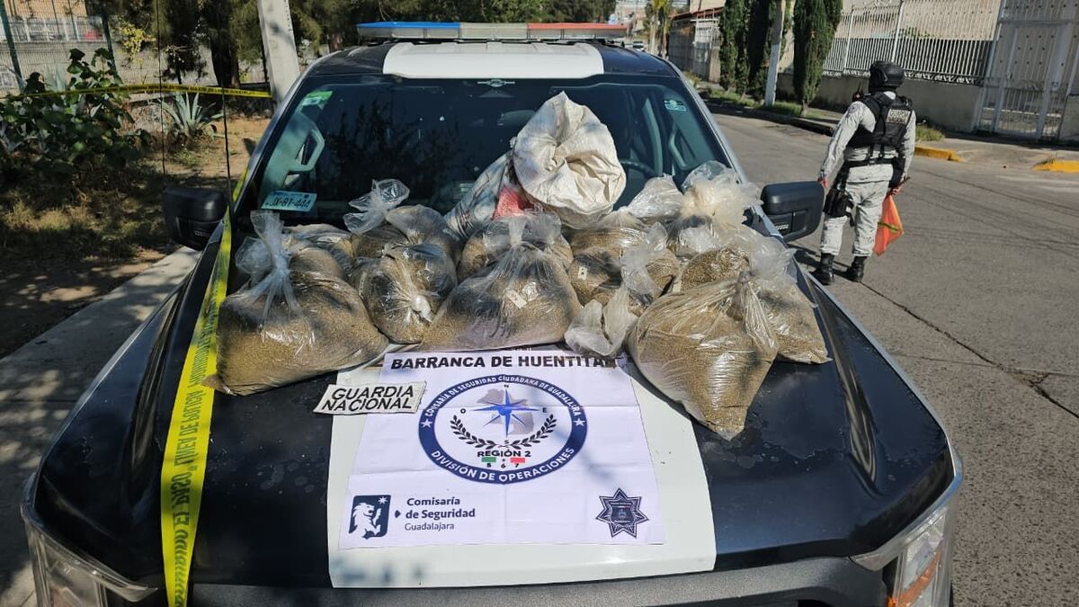 Policía de Guadalajara asegura 15 kilos de marihuana en la colonia Autocinema (Juan Carlos Mungía))