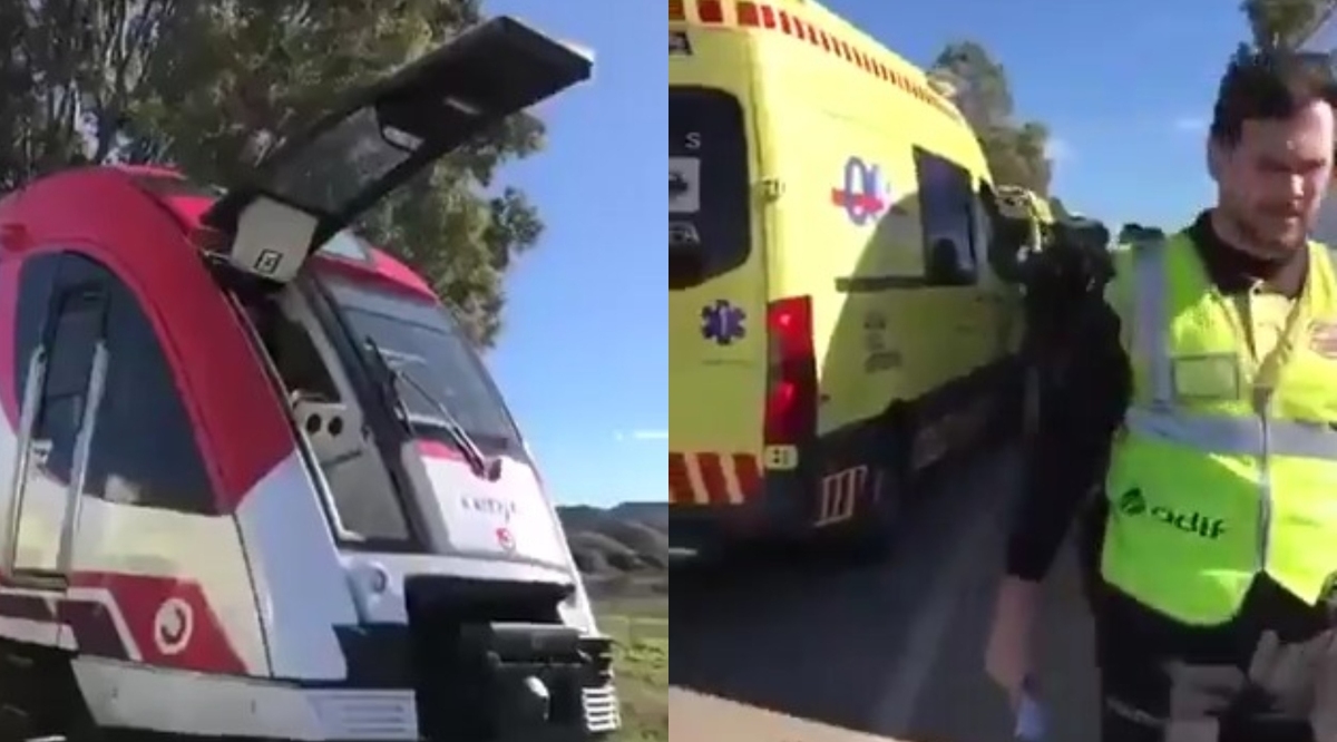 Tren impacta contra brazo de grúa y deja varios heridos en Cartagena, España