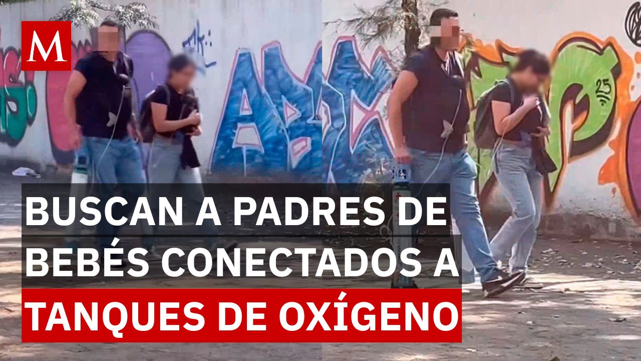 Pareja se vuelve viral por cargar a bebés conectados a tanques de oxígeno; buscan regalarles un auto