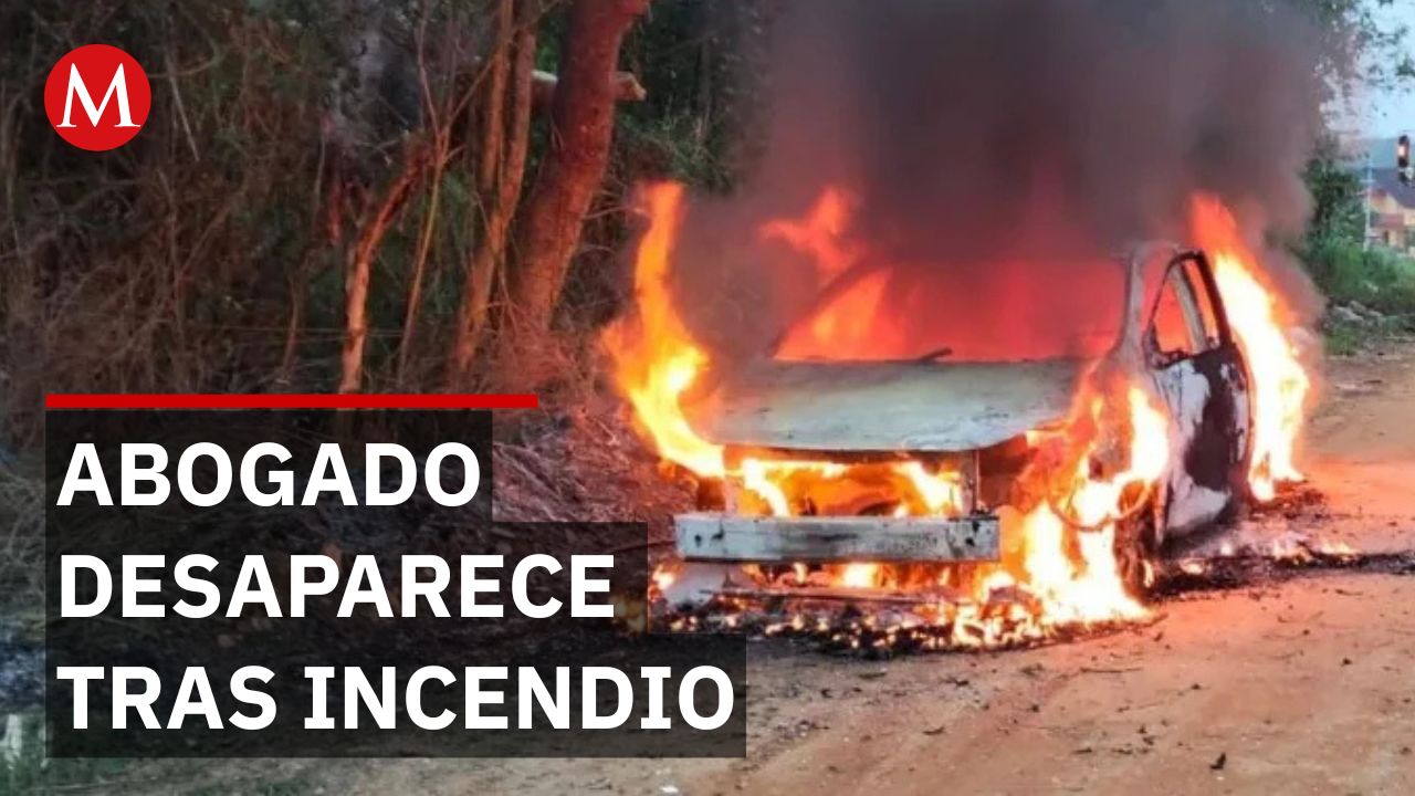 Reportan la desaparición del abogado Juan Carlos Bibiano tras el incendio de su taxi en Acayucan