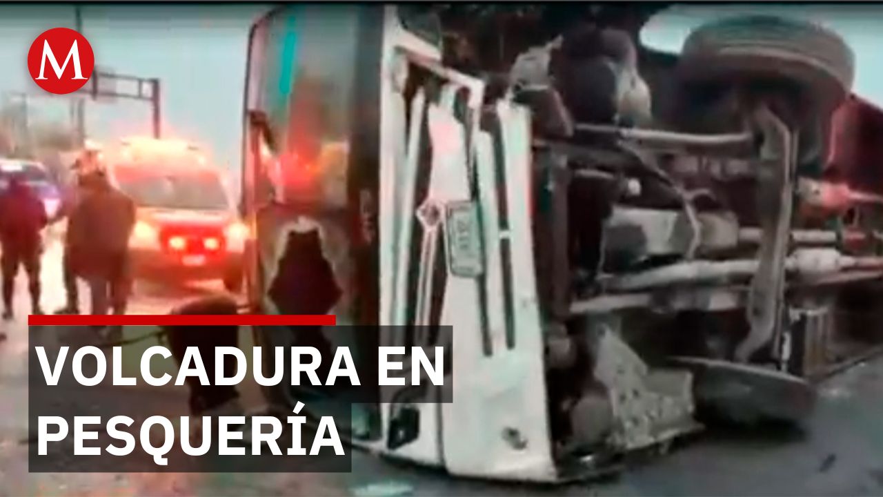 Accidente vial en Pesquería deja seis heridos tras volcadura