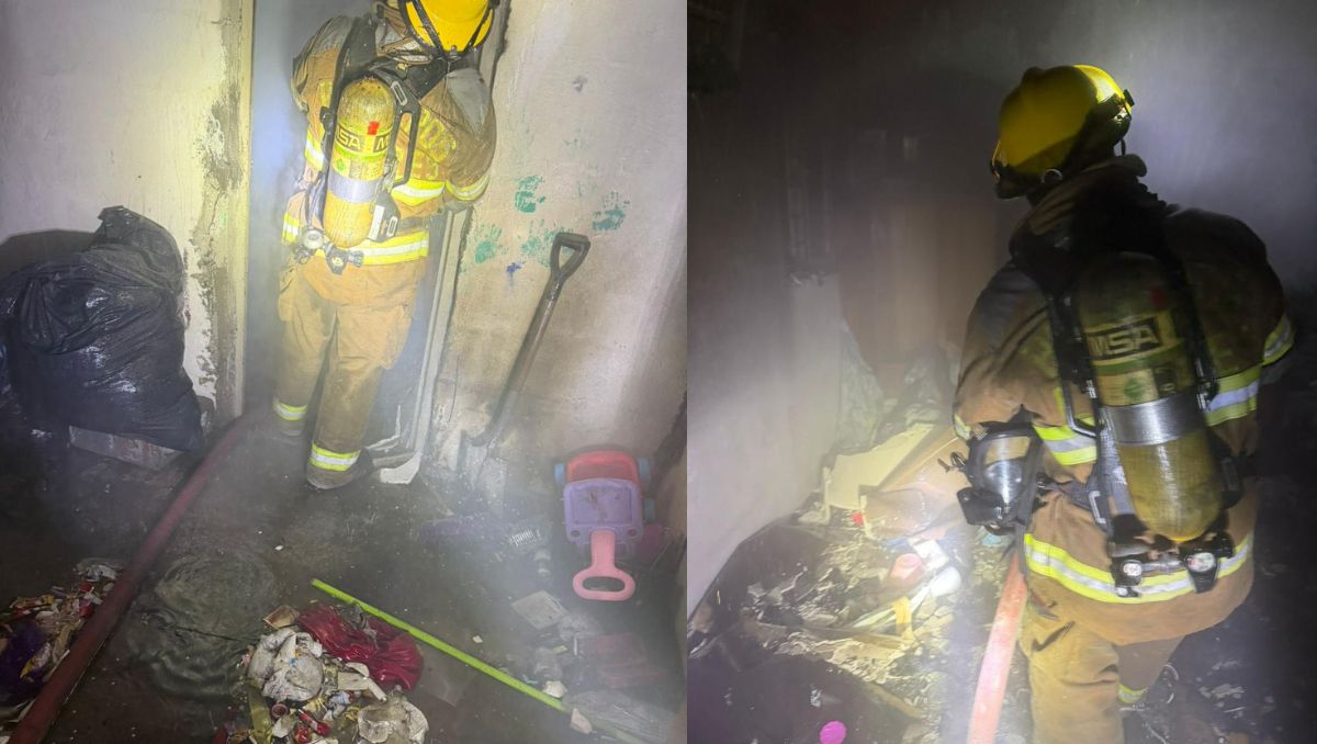 El fuego inició en el área de dos cuartos, según Bomberos Linares | Especial