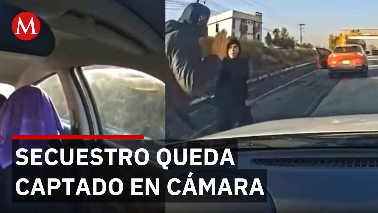 Cámara capta secuestro de dos hombres en la México-Querétaro