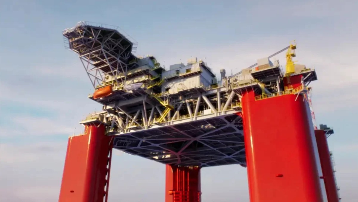 Diseño de la plataforma petrolera de Woodside Energy a instalar el el campo Trión, frente a Tamaulipas.