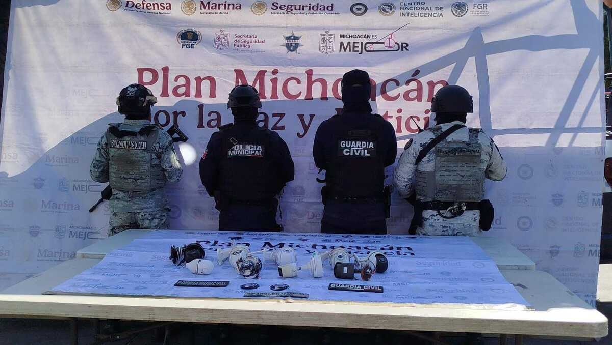 Desmantelan red de cámaras del crimen organizado en Michoacán