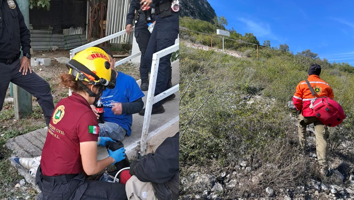 El hombre fue auxiliado por elementos de la Proxpol y Protección Civil de Escobedo. | Especial