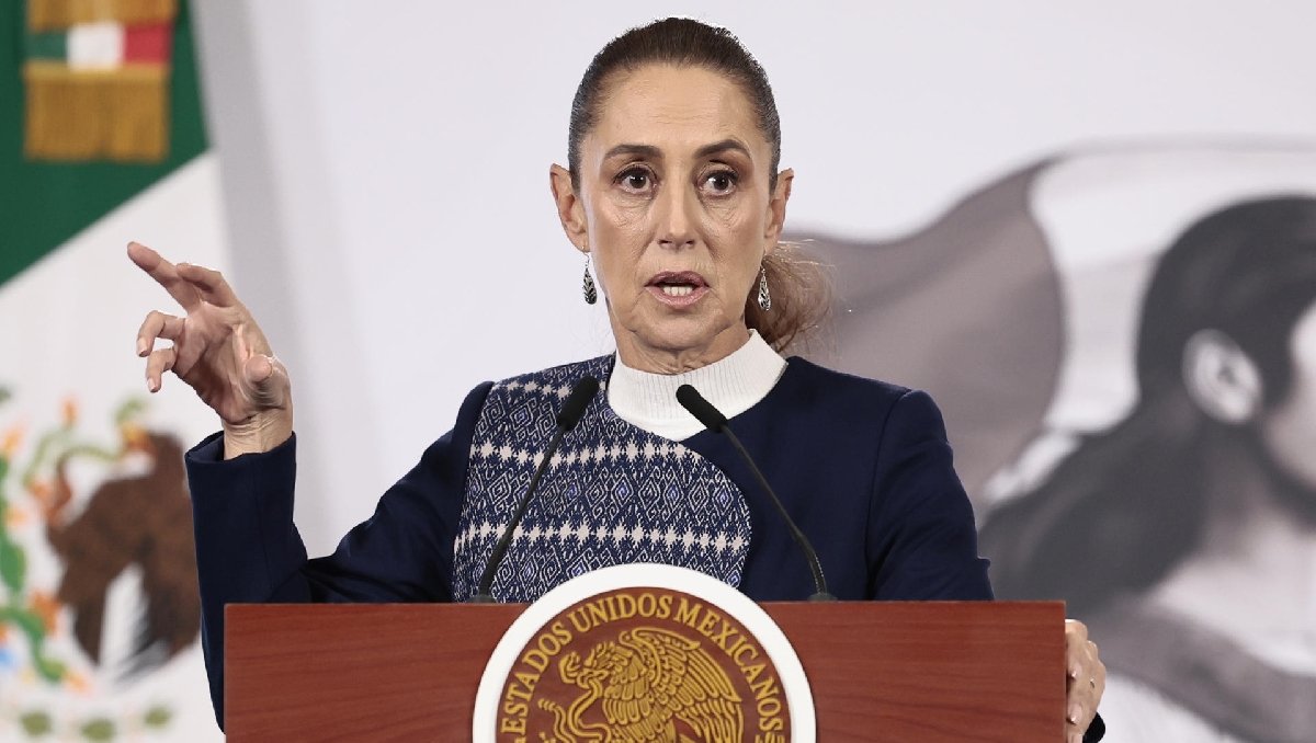 La Presidenta desde su conferencia de prensa mañanera en Palacio Nacional. | EFE