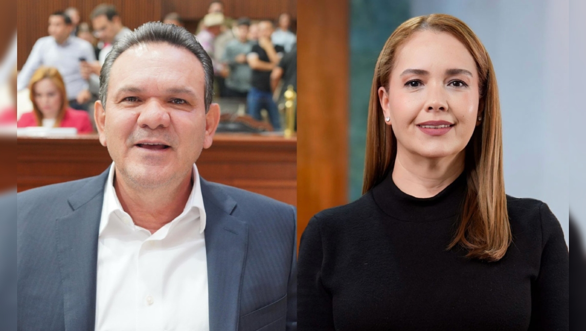 Sergio Torres Félix y la diputada local Elizabeth Montoya de MC. | Especial