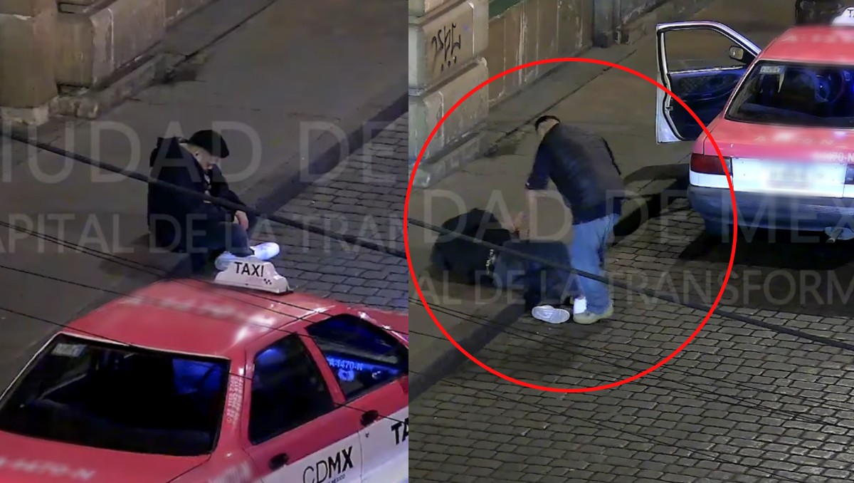 Taxista roba celular a peatón en estado de ebriedad. | FOTO. Captura de Secretaría de Seguridad Ciudadana de la CdMx
