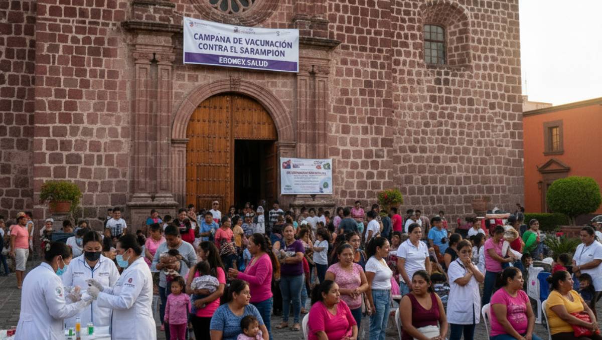 Módulos de vacunación dominical en templos religiosos en Edomex. Imagen: IA Milenio