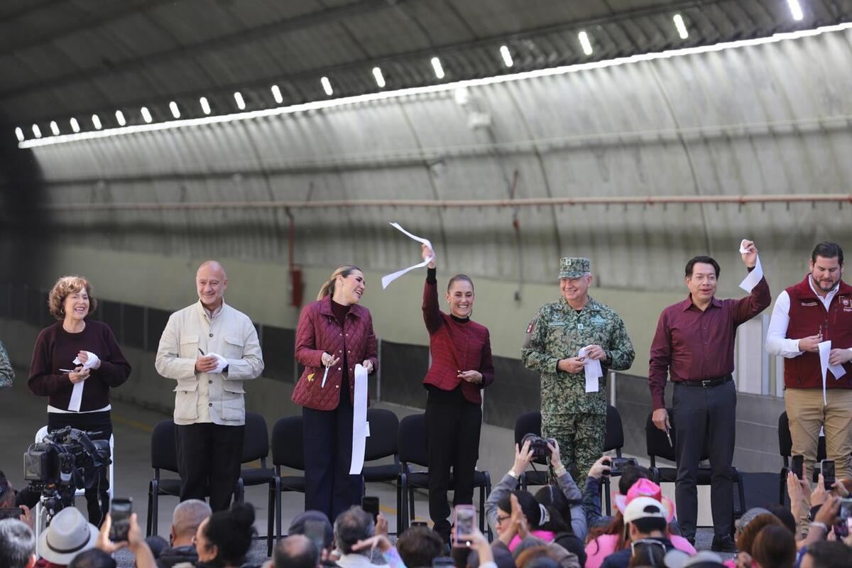 Sheinbaum inaugura primera etapa del viaducto elevado de Tijuana: "los puentes son mejores que los muros"