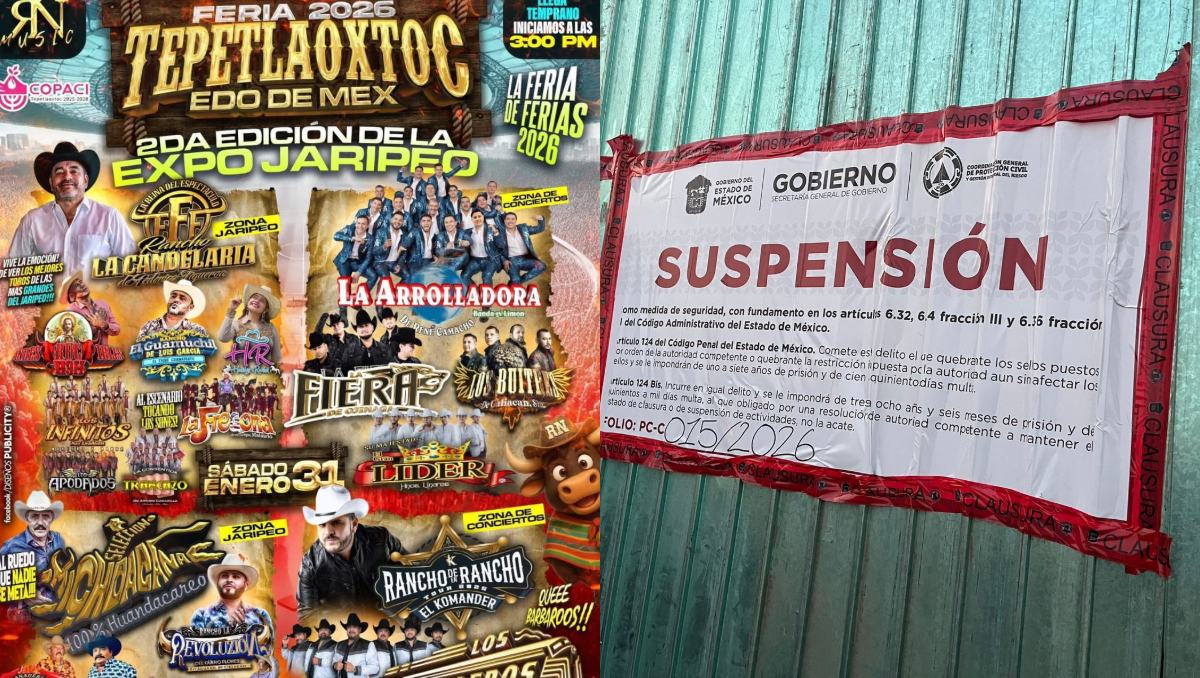 Autoridades estatales suspendieron la Expo Jaripeo Tepetlaoxtoc 2026 al no contar con los permisos necesarios. Especial