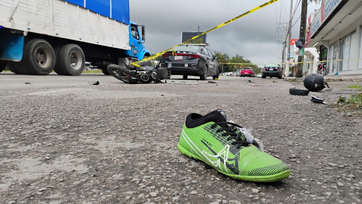 Accidente de motociclista en carretera Tampico-Mante