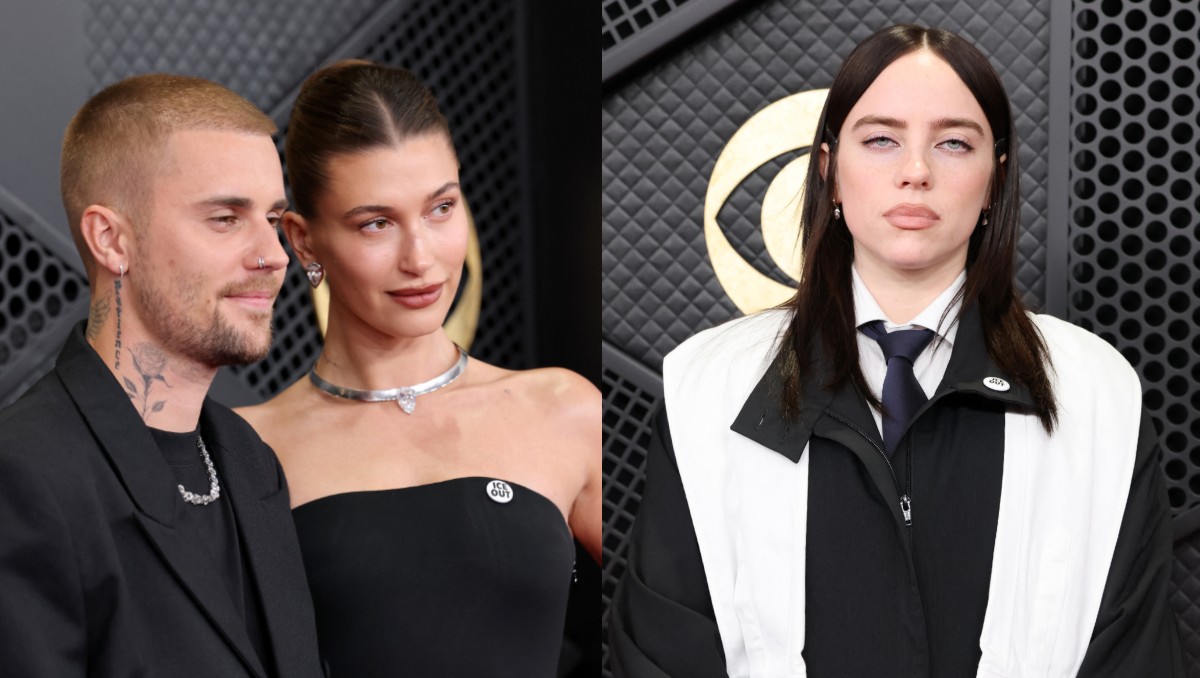 Billie Eilish y Justin Bieber usan pin contra ICE | AFP