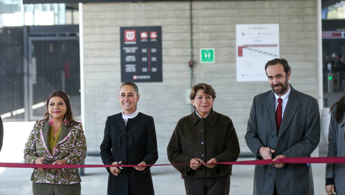 Claudia Sheinbaum, Clara Brugada y Delfina Gómez inauguran último tramo del Tren Interurbano México-Toluca. Foto: (Araceli López)