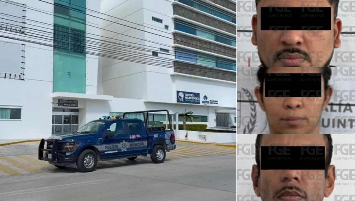 Hay tres detenidos por el robo a un hospital privado en Cancún. | Especial