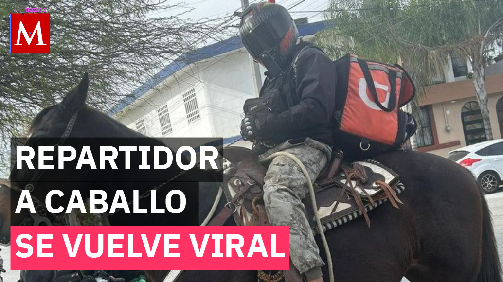 Sin moto pero con caballo: la solución que nadie esperaba de este repartidor en Nuevo León