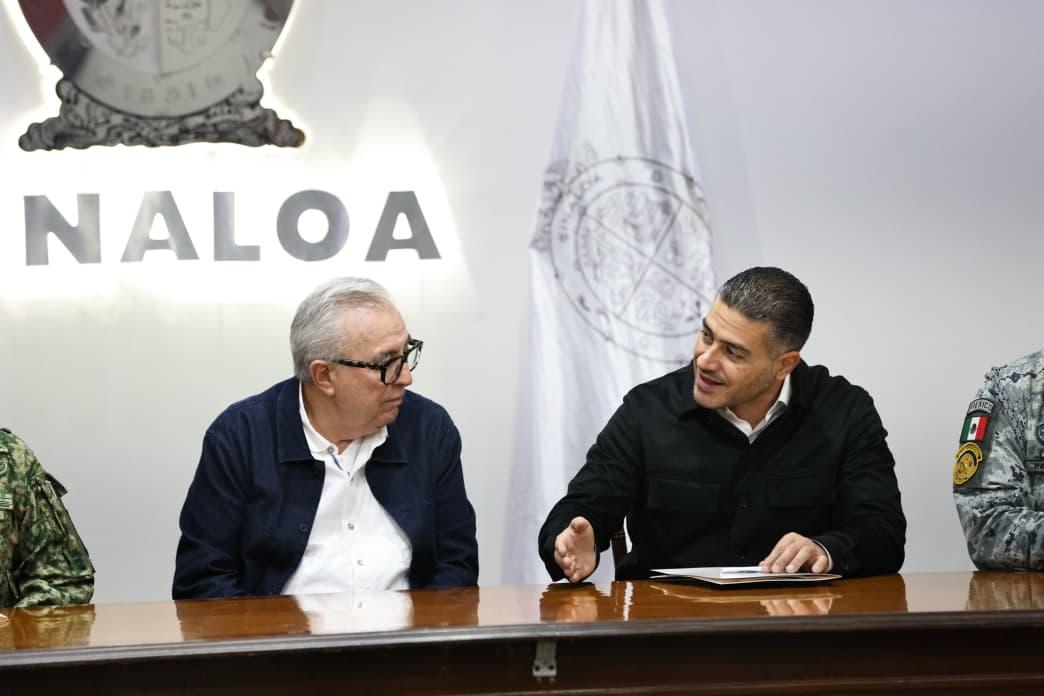García Harfuch y Rubén Rocha encabezaron una reunión en Sinaloa. | Especial