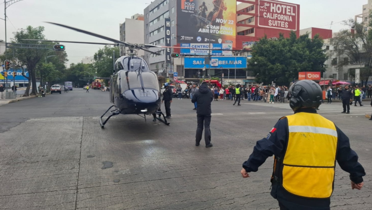 Para garantizar el aterrizaje se montó un cerco de seguridad vial. | SSC