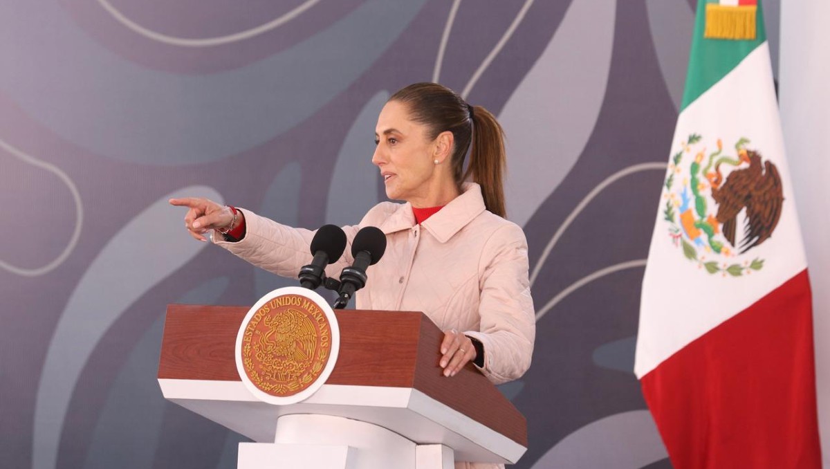 Claudia Sheinbaum en La Mañanera del Pueblo desde Michoacán. | Fotos de Jorge Carballo