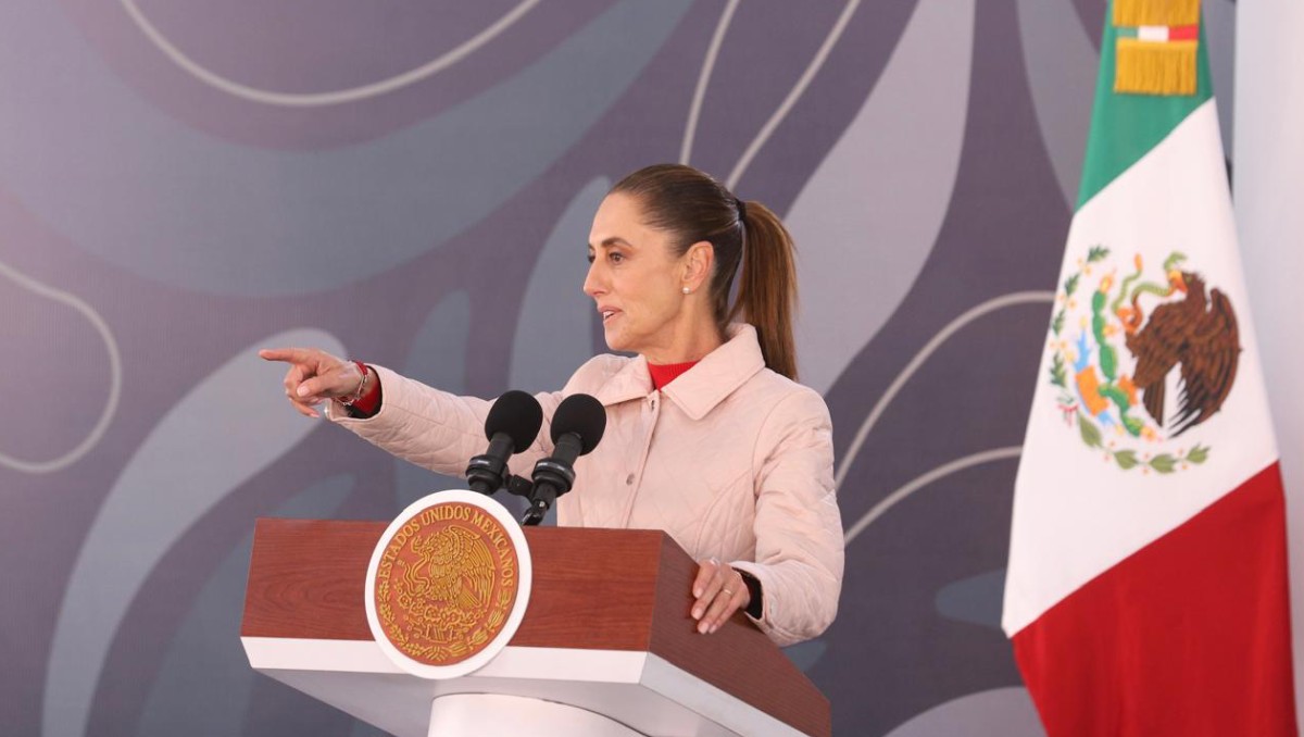 Claudia Sheinbuam encabeza conferencia de prensa desde Michoacán y habla sobre reenvío de petróleo a Cuba. Foto: Jorge Carballo