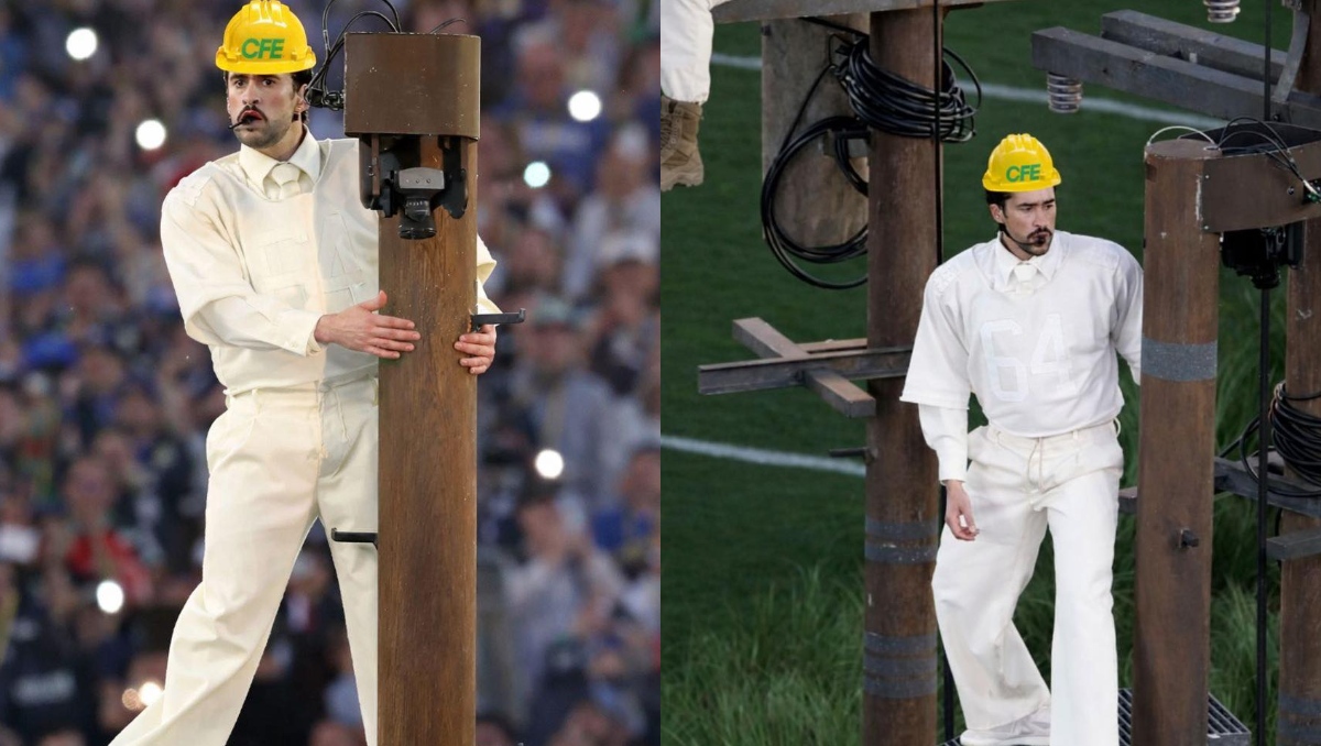 La CFE se vuelve viral con memes del Super Bowl 2026 comparando postes de luz con artistas