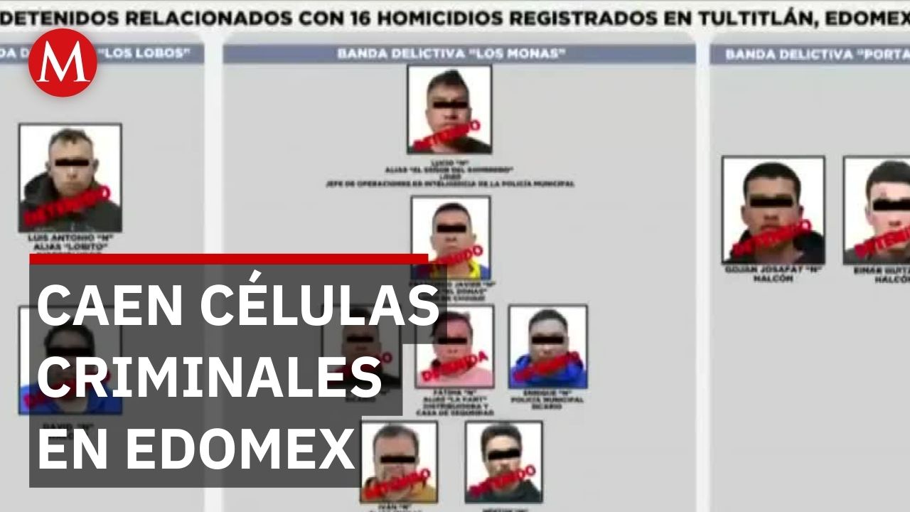 Secretaría de Seguridad detiene a once personas ligadas a homicidios y extorsiones en el Edomex