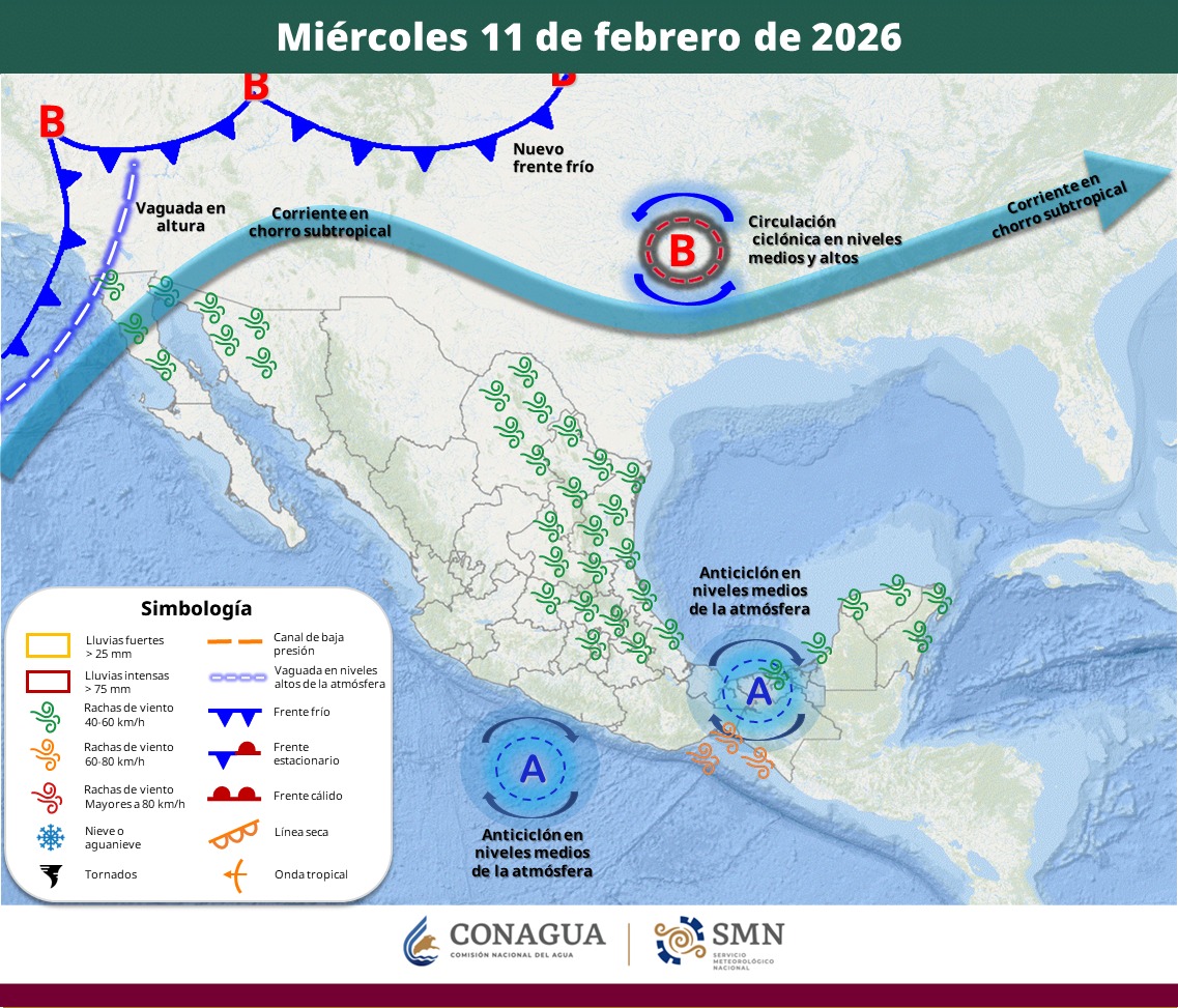 Frente frío número 34 afectará a México | SMN Conagua
