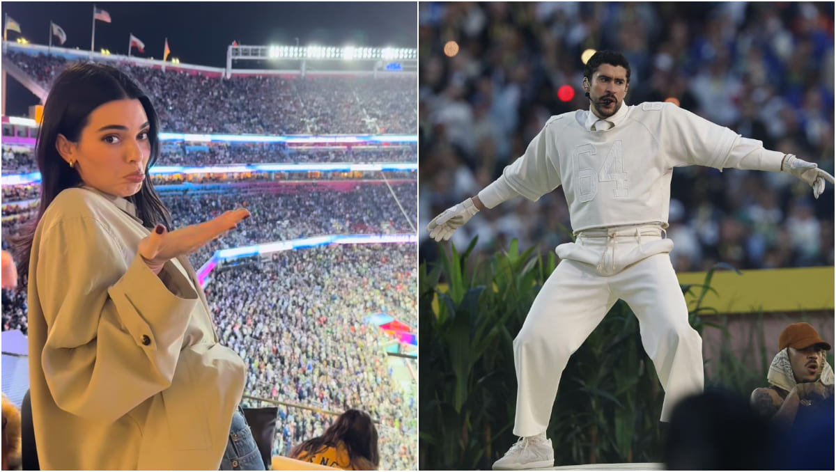 La modelo fue captada por cámaras de la NFL con una expresión seria. (@kendalljenner | EFE)