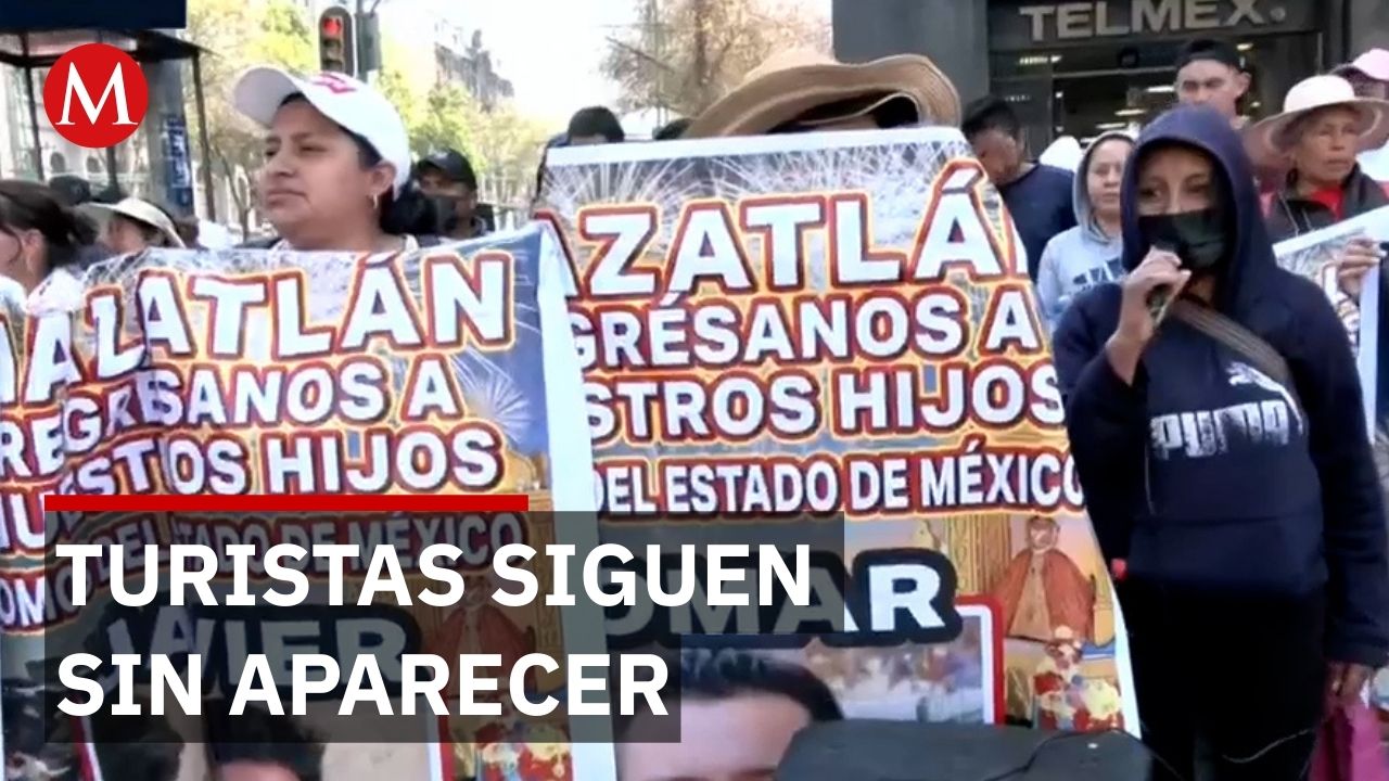 Familiares de turistas secuestrados en Mazatlán protestan en CdMx