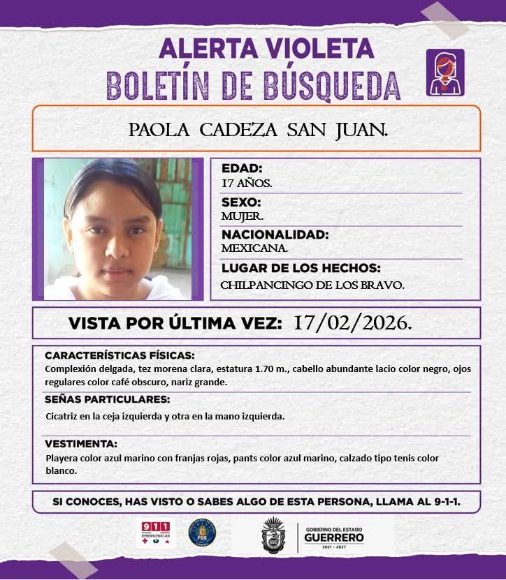 En Chilpancingo, emiten alerta de búsqueda tras desaparición de cuatro menores de edad